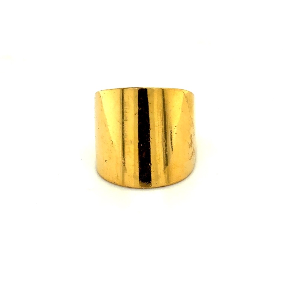 J.Crew Womens Wide Band Cigar Statement Ring Gold Tone Size 7 Minimalist Bold
